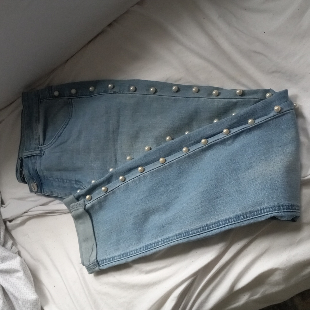 Women's Pearl embellished jeans